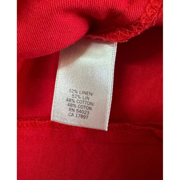 Banana Republic Red Linen-Blend Tie-Waist Skirt Size 2 - Picture 4 of 9